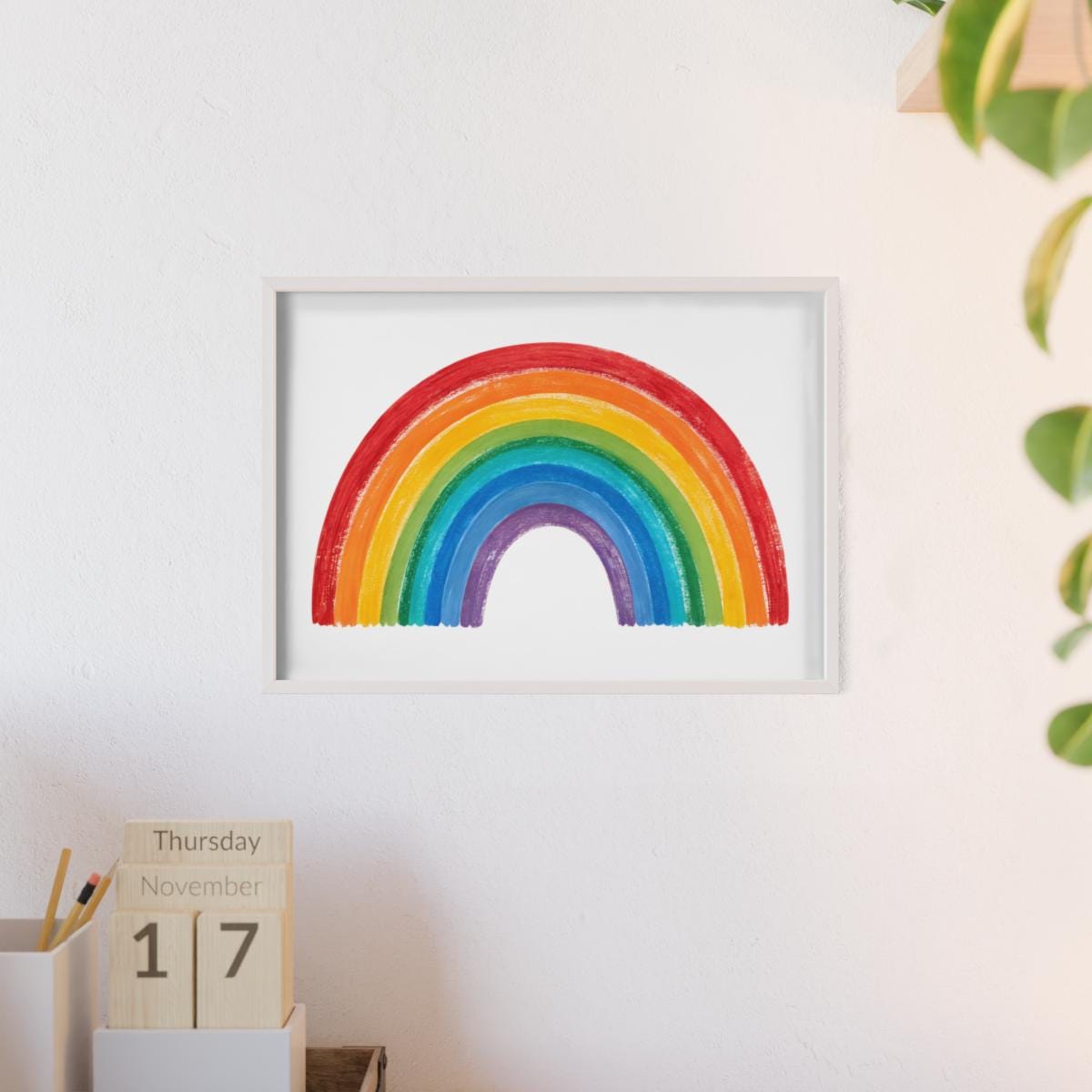 Rainbow Watercolor Art Print – Colorful Boho Wall Decor for Nursery ...