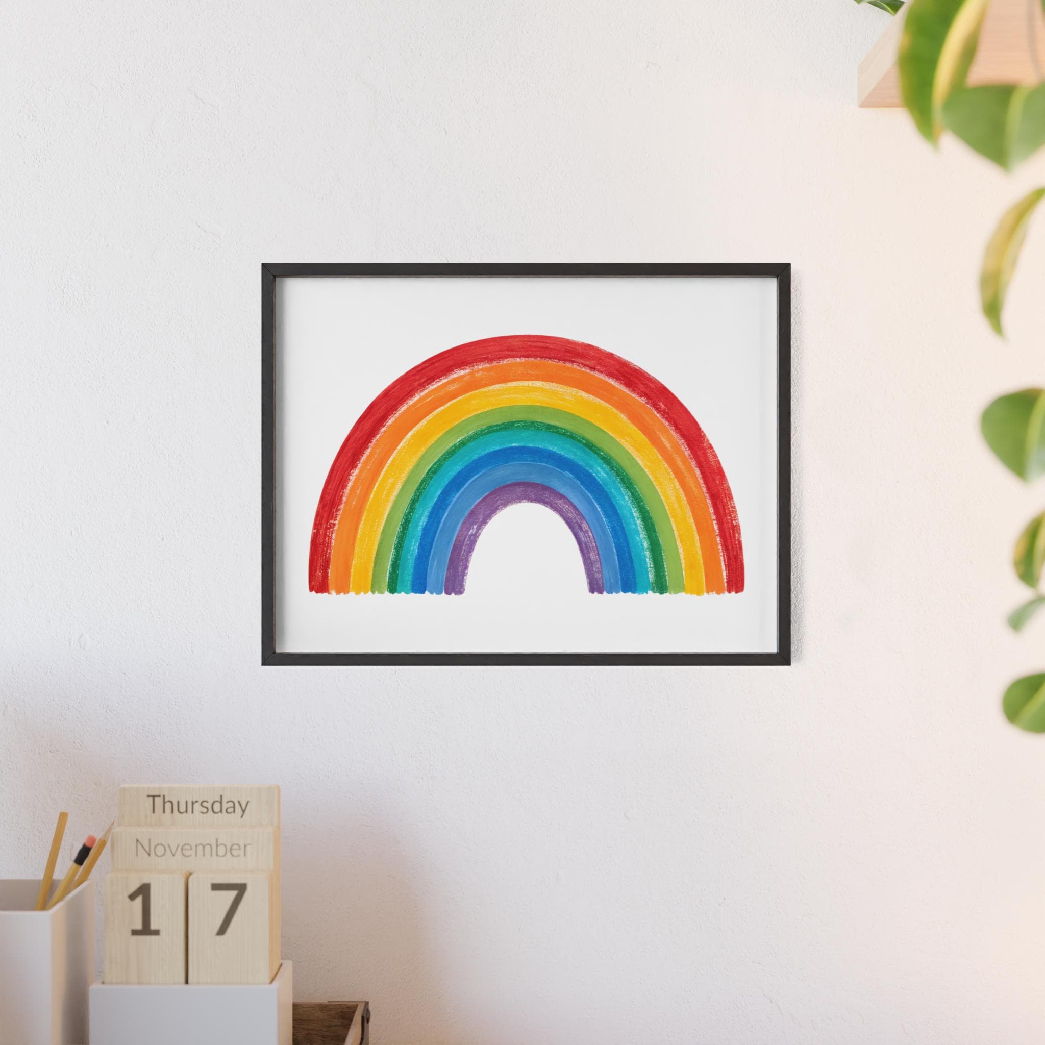 Rainbow Watercolor Art Print – Colorful Boho Wall Decor for Nursery ...