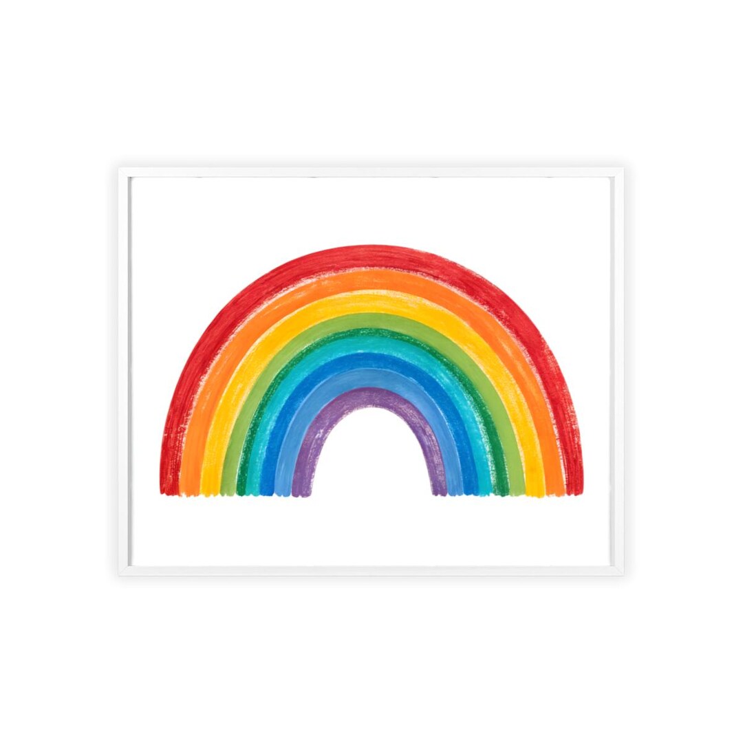Rainbow Watercolor Art Print – Boho Nursery Wall Decor, Framed Art - Etsy