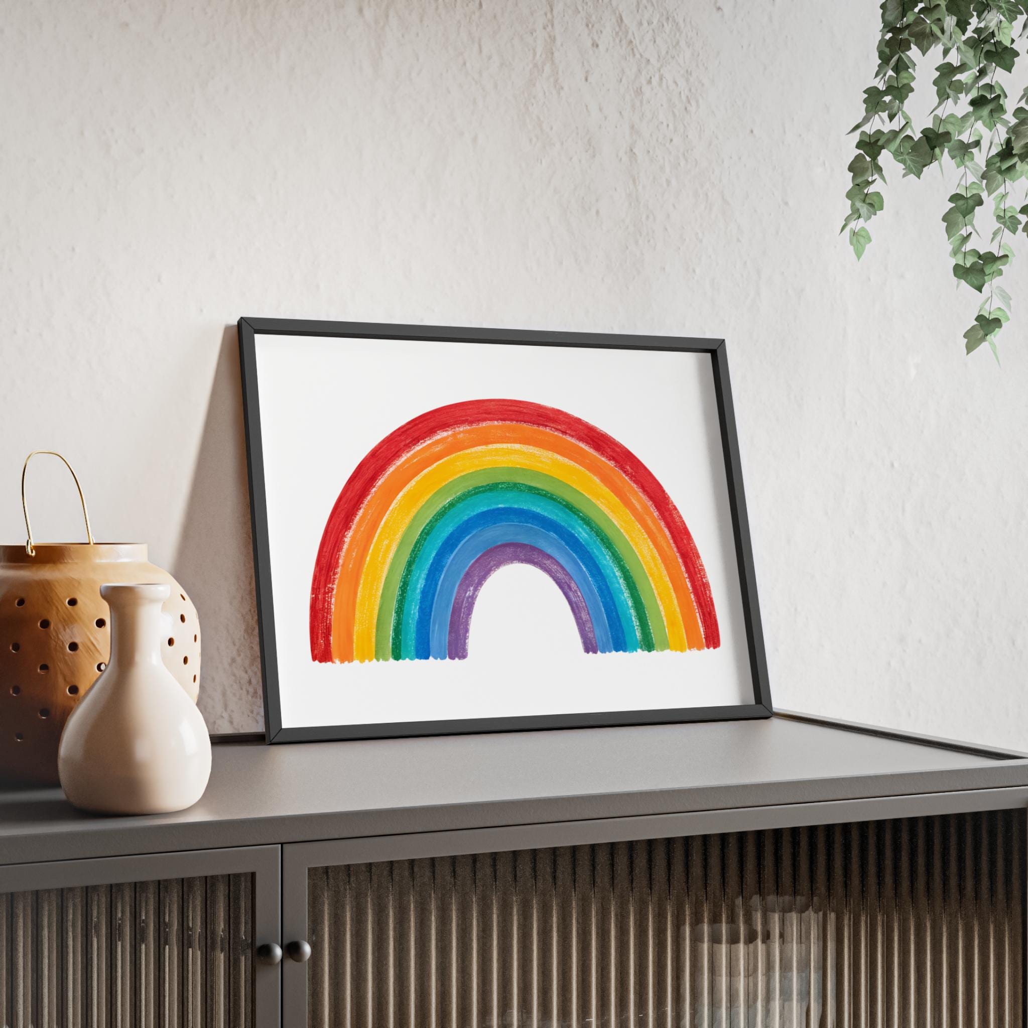 Rainbow Watercolor Art Print – Colorful Boho Wall Decor for Nursery ...