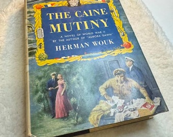 Vintage 1951 The Caine Mutiny Hardcover – WWII Naval Classic with Original Dust Jacket