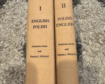 Vintage two-volume edition of The Kościuszko Foundation Dictionary, one of the classic English-Polish reference works used by translators, s