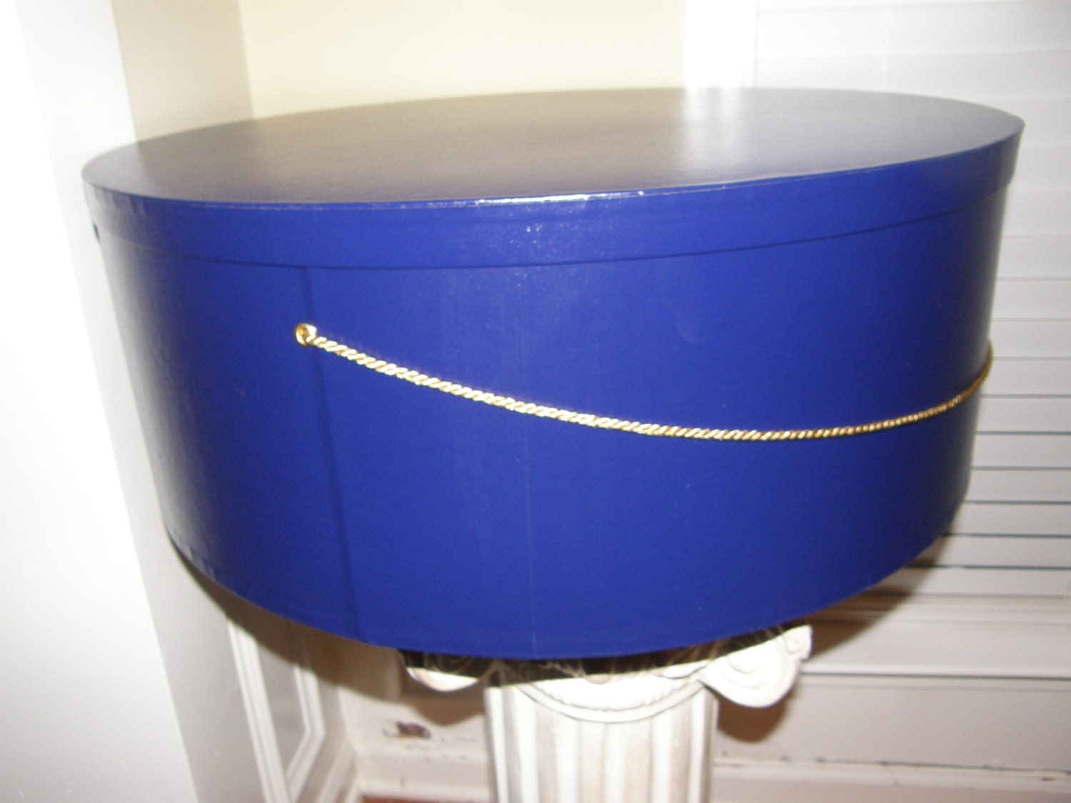 Extra Large 24 inch Hat Box in Royal Blue Perfect for you Etsy
