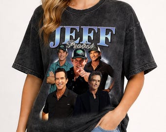 Jeff Probst Vintage Washed T-Shirt,Presenter Homage Graphic Unisex Long Sleeve, Bootleg Retro 90's Survivor Fans Hoodie Gift