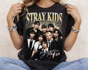 Stray Kid Comfort Colors Vintage T-Shirt, K-POP Graphic Unisex Shirt, Bootleg Retro 90's Rapper Fans Tee Gift