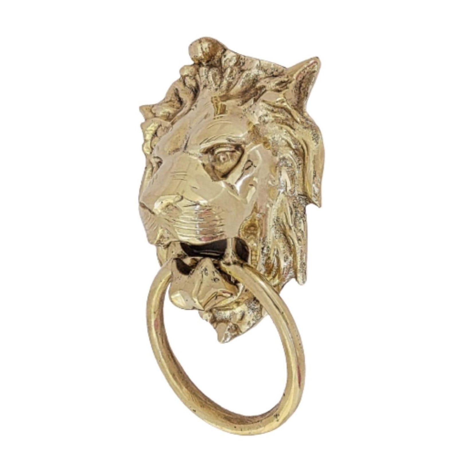 Lion Head Brass Door Knocker — Handmade Moroccan Hardware — view 9