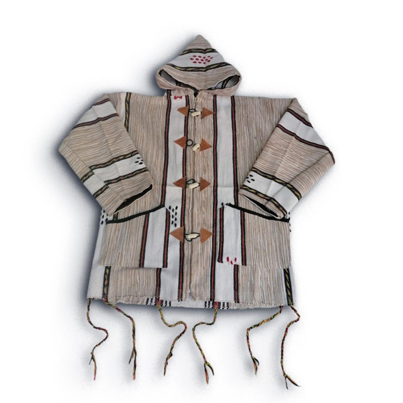 Handwoven Moroccan Wool Jacket – Unisex Berber-Inspired Outerwear — view 7