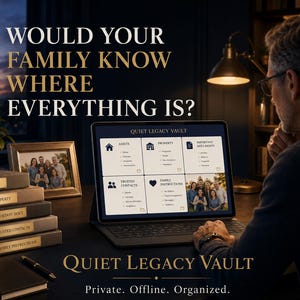 Estate Organizer App, Offline Legacy Planner for Assets and Family Documents