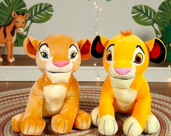 Cartoon Simba en Nala knuffel • Schattige knuffel leeuw • Zachte katoenen knuffelpop • Cadeau voor kinderen Kamerdecoratie • Lion king knuffel