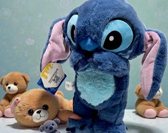 Stitch Plush Toy – Lilo & Stitch Disney Sitting Stuffed Animal, Soft Cartoon Doll Pillow, Cute Gift for Kids, Christmas Birthday