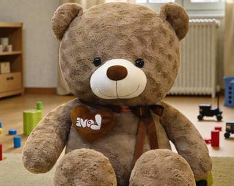 ふわふわテディベアぬいぐるみ – 45cm ベージュのぬいぐるみ、子供部屋