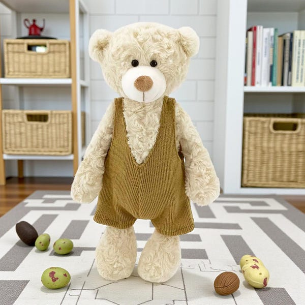 Kawaii Teddy Bear Plush Toy • Cute Stuffed Animal with Clothes • Soft Bear Plushie • Kids Gift & Room Decor
