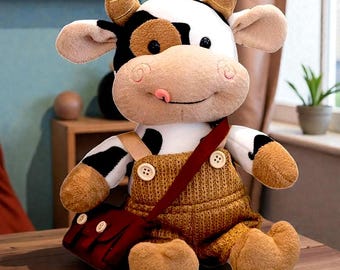 Cow Plush Toy – Cartoon Milk Cow Stuffed Animal, Soft Sweater Plush Doll, Cute Pillow, Birthday Gift Idea, Children's gift