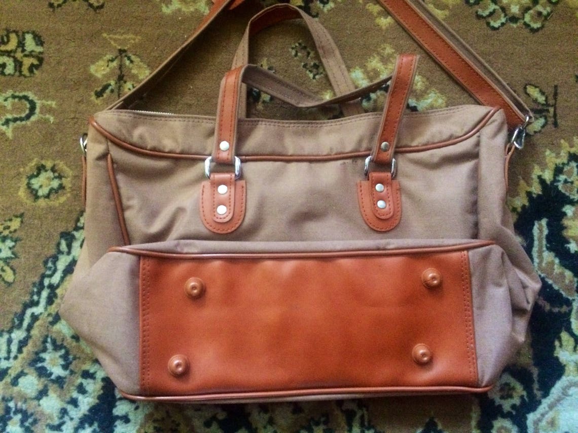 Bolso de lona de cuero de