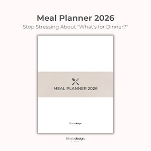 Maaltijdplanner 2026 printbaar PDF | Weekmenu + boodschappenlijst + receptkaarten + notities | Briefpapier | Direct downloaden