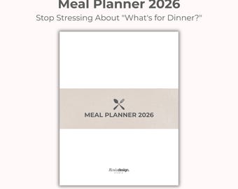 Meal Planner 2026 Printable PDF | Weekly Menu + Grocery List + Recipe Cards + Notes | Letter | Instant Download