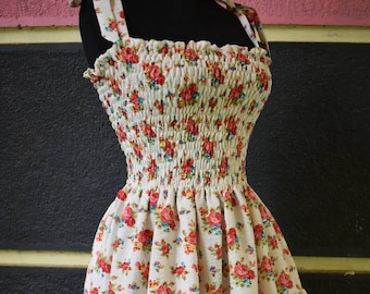 Cute floral cotton dress - Handmade summer dress