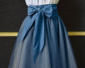 Denim blue tulle skirt