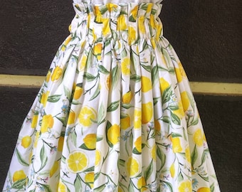 Lemon cotton skirt / Universal size skirt / Summer vacation skirt