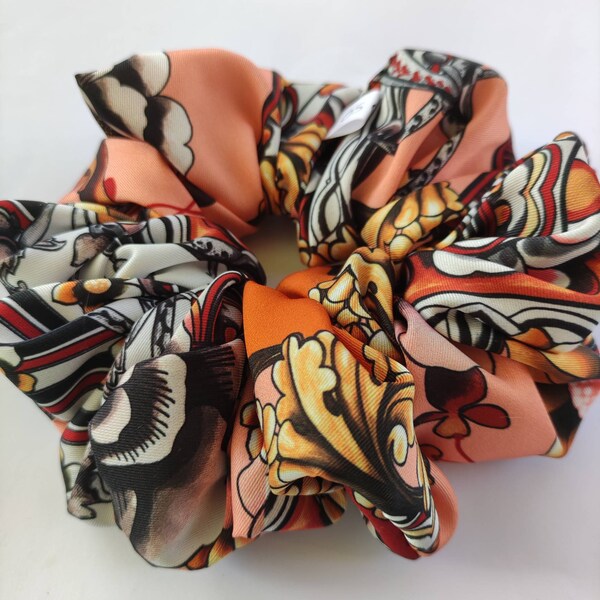 Designer fabric scrunchies- satin scrunchie - satin scrunchies