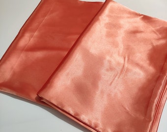 Orange satin pillowcases - set of 2 pillow covers