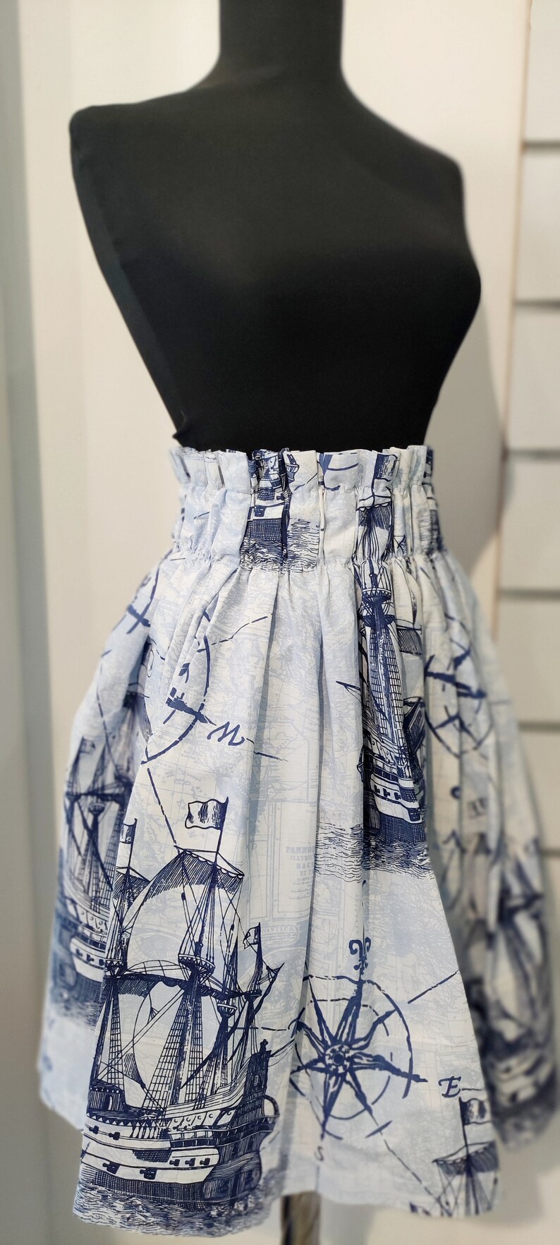 Pirate ship Summer skirt Elasticated cotton skirt with pockets image 2