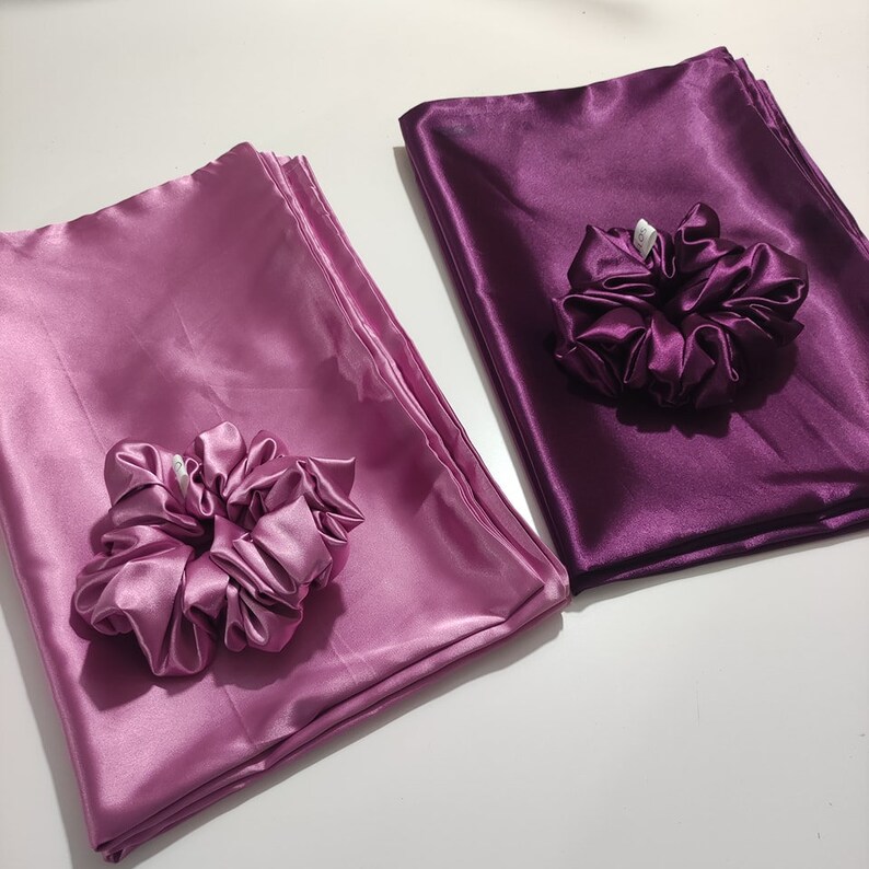 Pink purple satin pillow covers set of 2 image 2