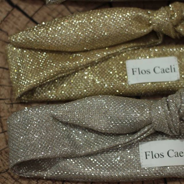 Sparkly stretchy Women headbands - Silver and gold headbands - festive headbands - glitter headband