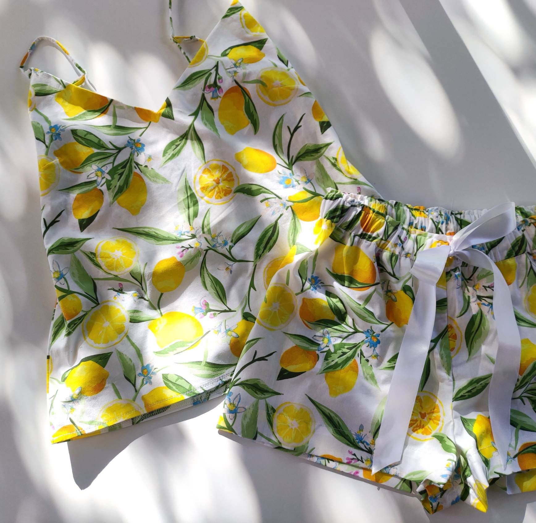 Lemon print pyjamas new arrivals
