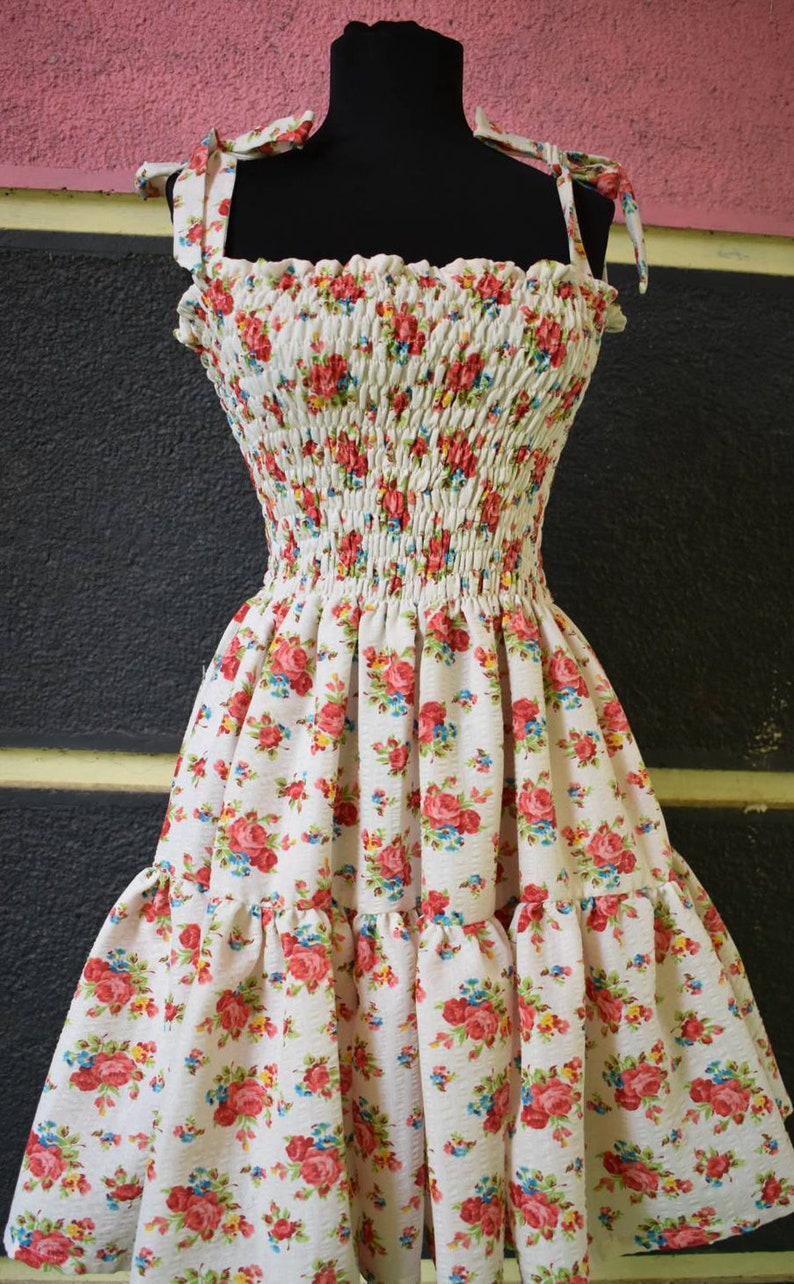 Cute floral cotton dress Handmade summer dress image 3