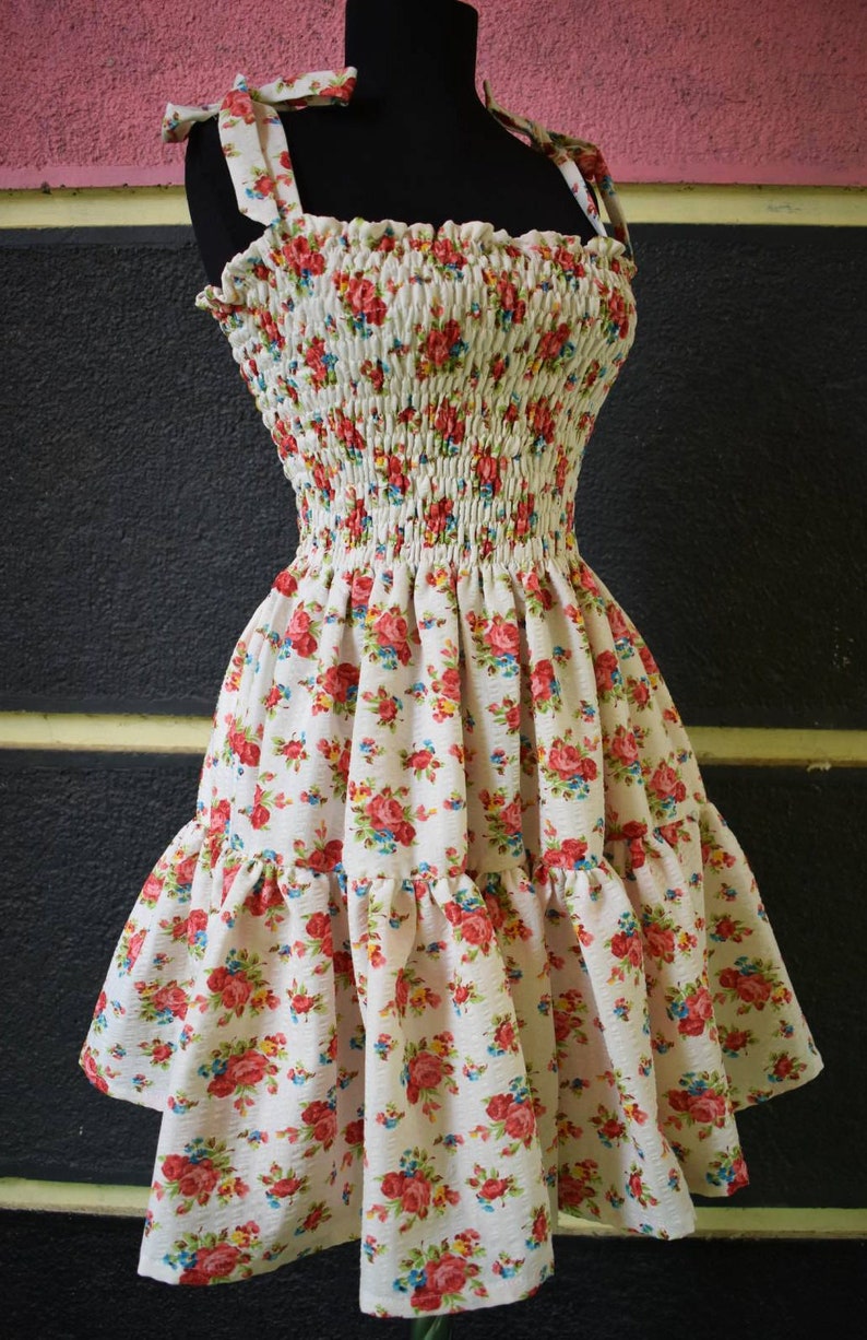 Cute floral cotton dress Handmade summer dress image 1