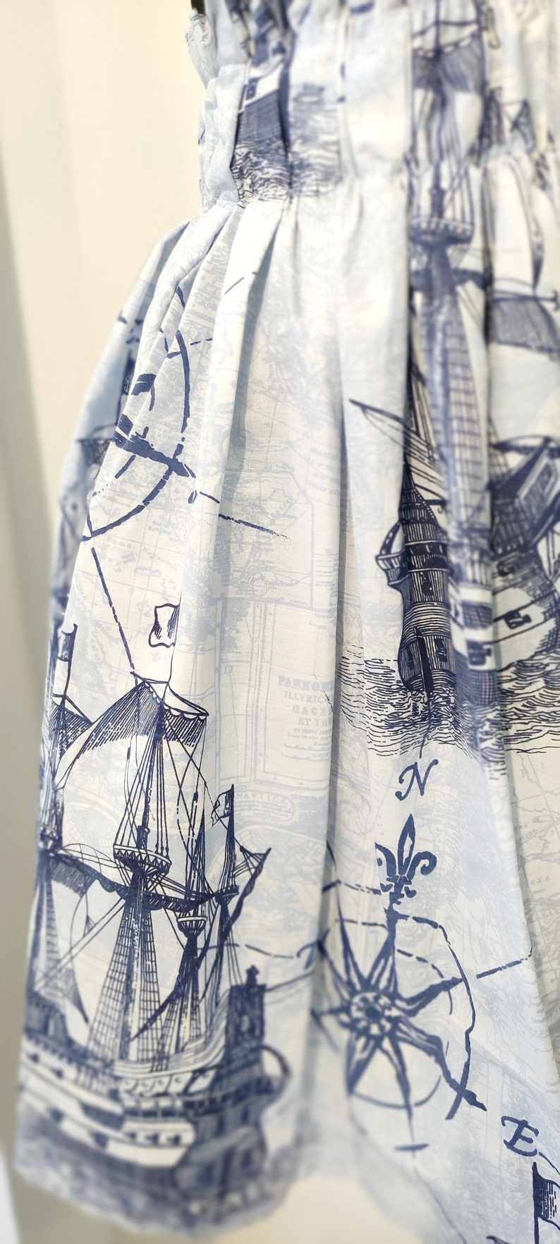 Pirate ship Summer skirt Elasticated cotton skirt with pockets image 3