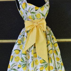 Retro lemon bow dress women dresses handmade Vintage dress image 3