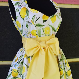 Retro lemon bow dress women dresses handmade Vintage dress image 4