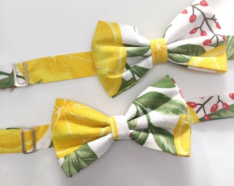 Lemon bow tie- Man suit bow tie - Summer Wedding accessories