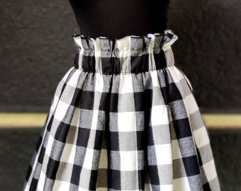 Black and white plaid skirt