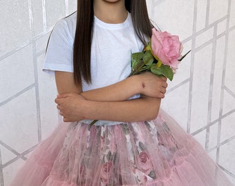 Jupe tutu en tulle rose