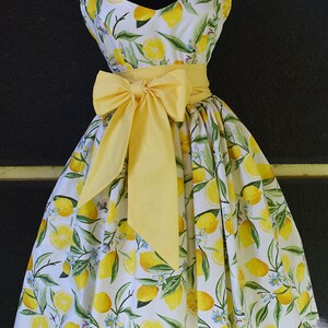 Retro lemon bow dress women dresses handmade Vintage dress image 5