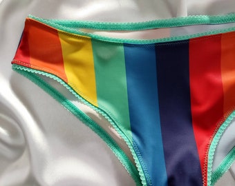 Rainbow panties- handmade lycra panties