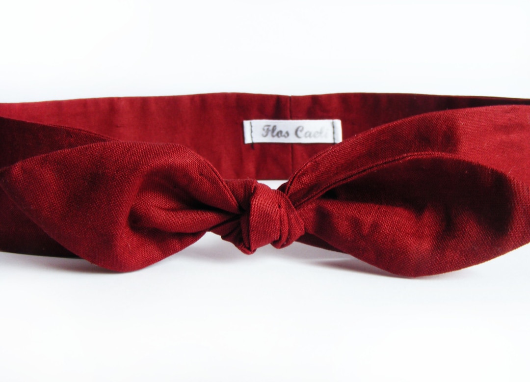 Wine Red Bow Headband Cotton Headband Women Head Wrap Etsy