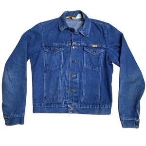 Vintage70's Rustler Denim Trucker Jacket Made in USA Women's Small Western