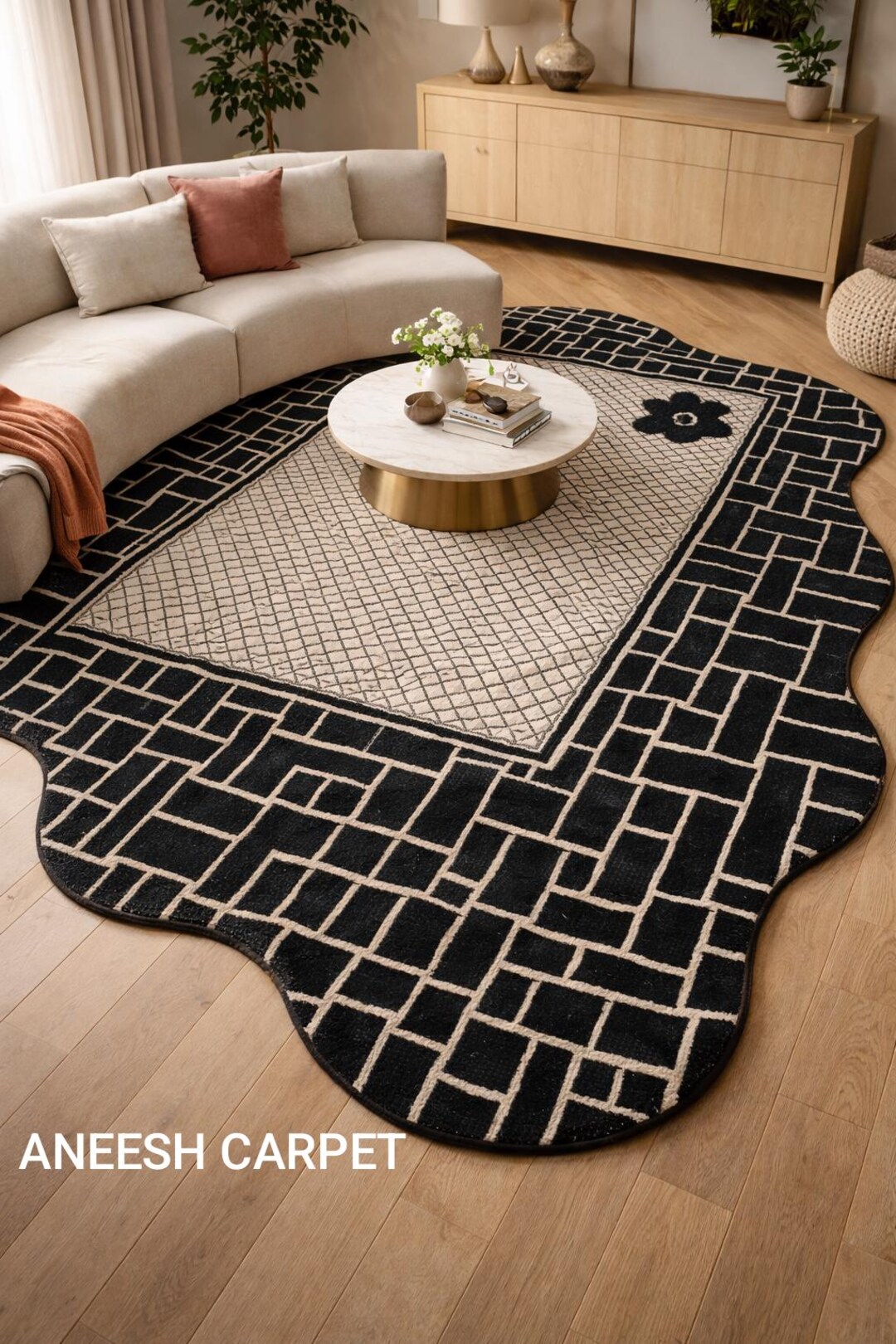 Modern Geometric Irregular Shape Hand Tufted Rug - Etsy