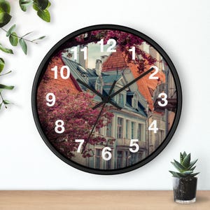 Reloj de pared "Flores Bálticas de Primavera", pieza artística para la sala de estar, reloj de pared para la cocina, artículo imprescindible para el hogar, idea de regalo de Navidad, reloj único.