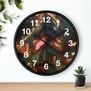 Container Village Stack Wall Clock, Living Room Art Piece, Kitchen Wall Clock, Household Must Have, Christmas Gift Idea, Unique Timepiece