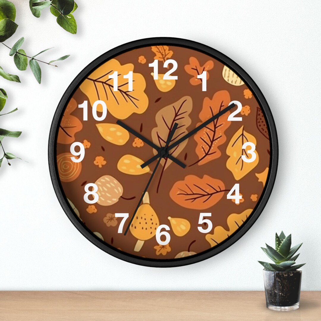 Autumn Nature Cozy Wall Clock, Living Room Art Piece, Kitchen Wall ...