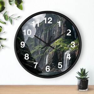 Gravity Waterfall Cascade Wall Clock, Living Room Art Piece, Kitchen Wall Clock, Household Must Have, Christmas Gift Idea, Unique Timepiece