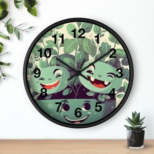 Reloj de pared con diseño de huerto de hierbas aromáticas, pieza artística para la sala de estar, reloj de pared para la cocina, artículo imprescindible para el hogar, idea de regalo de Navidad, reloj único.