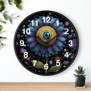 Eyeball Blossom Wall Clock, Living Room Art Piece, Kitchen Wall Clock, Household Must Have, Christmas Gift Idea, Unique Timepiece