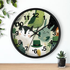 Animal Hat Party-wandklok, woonkamerkunstwerk, keukenwandklok, must-have voor huishouden, kerstcadeau-idee, uniek uurwerk