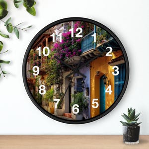 Tropical Colonial Glow Wall Clock, Living Room Art Piece, Kitchen Wall Clock, Household Must Have, Christmas Gift Idea, Unique Timepiece